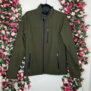 Swiss tech Military Green Womens SoftShel Fleece Lined Full Zip Jacket Small